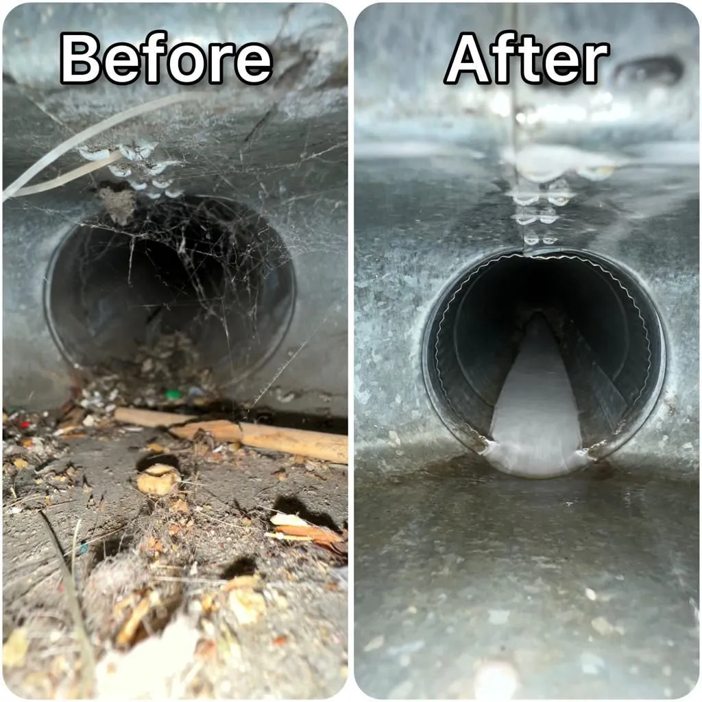 Air duct cleaning before and after photo 4
